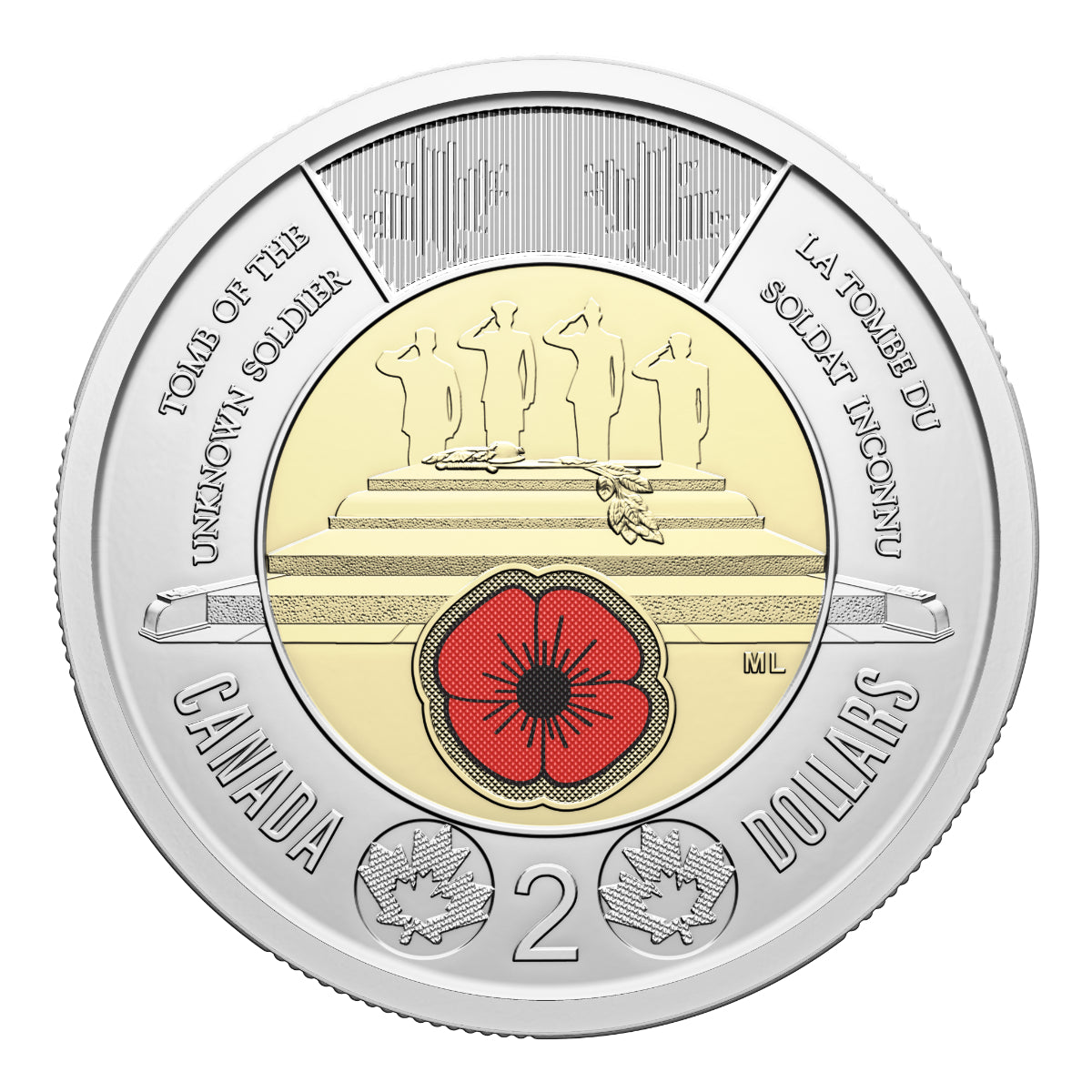 2025 $2 Honouring Canada's Unknown Soldier Special Wrap Roll (Colouriz