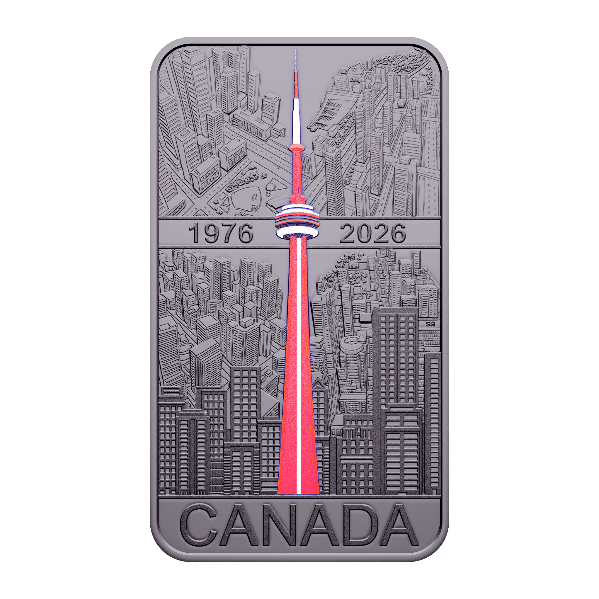 2026 $20 50th Anniversary of the CN Tower - Pure Silver Coin With Black Light