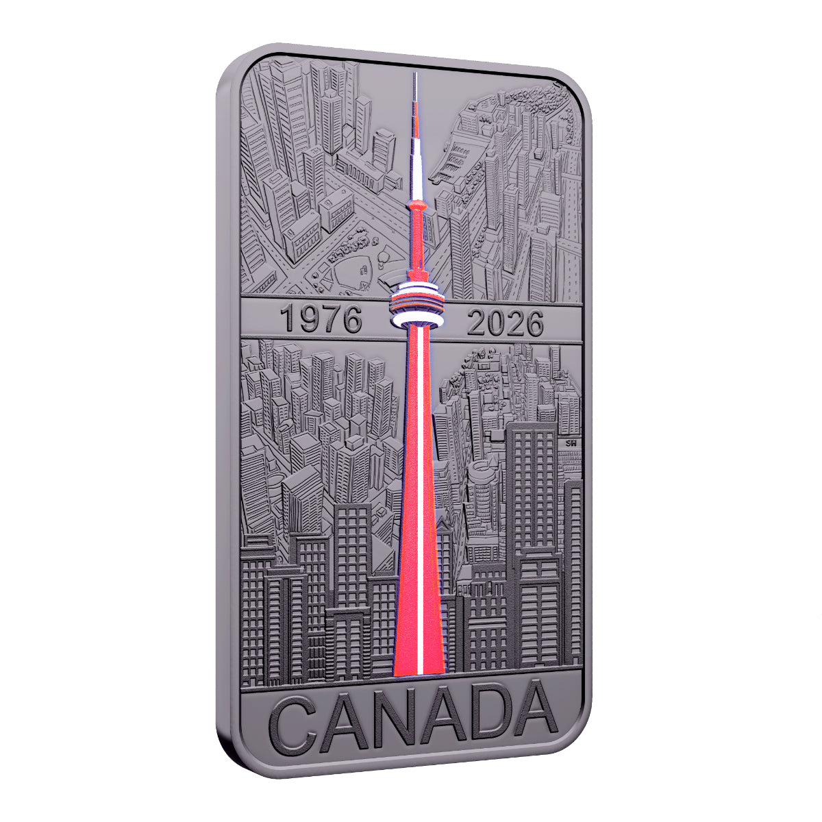 2026 $20 50th Anniversary of the CN Tower - Pure Silver Coin With Black Light