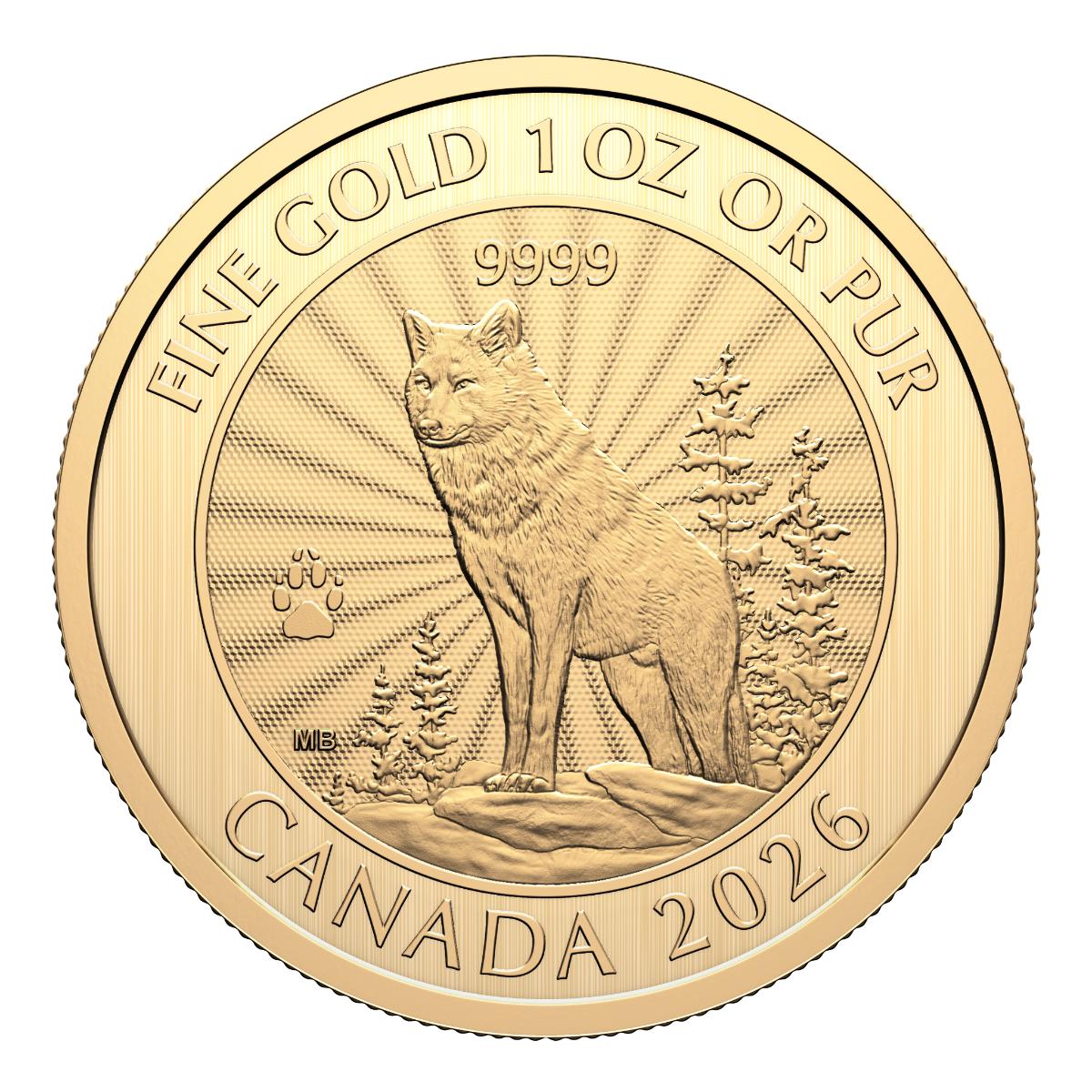2026 $50 The Majestic Wolf - Pure Gold Coin (Premium Bullion)