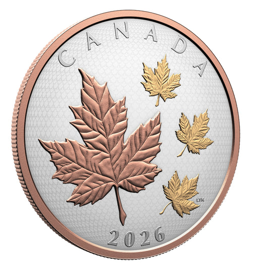 2026 $50 Maple Leaves in Motion - Pure Silver Coin