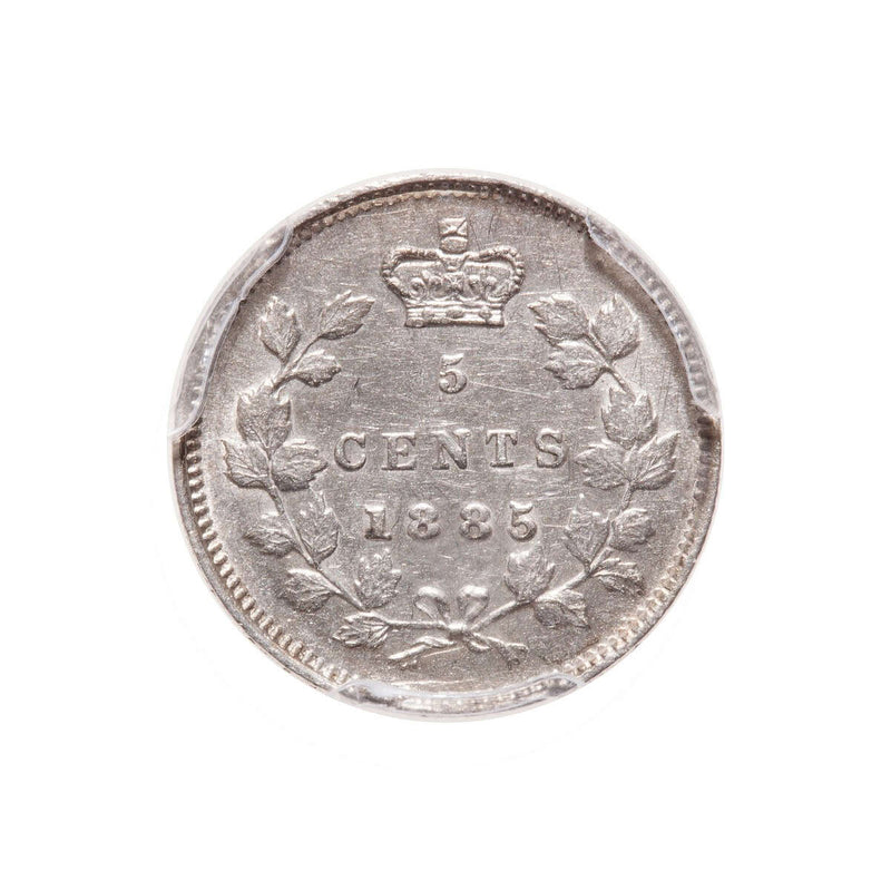 5 cent 1885 Small 5/5 PCGS AU-53
