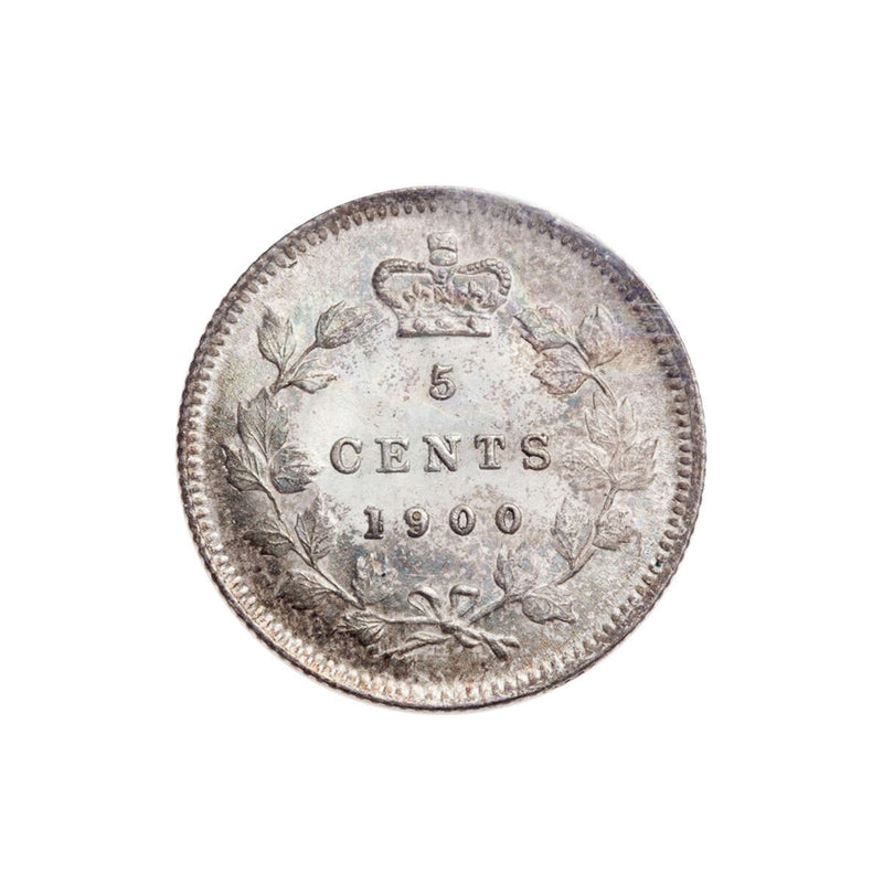 5 cent 1900 Sm Date Oval O ICCS MS-64