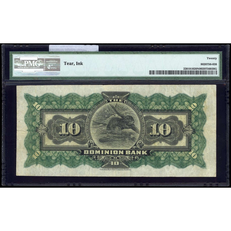 The Dominion Bank $10 1925 Austin R. PMG VF-20