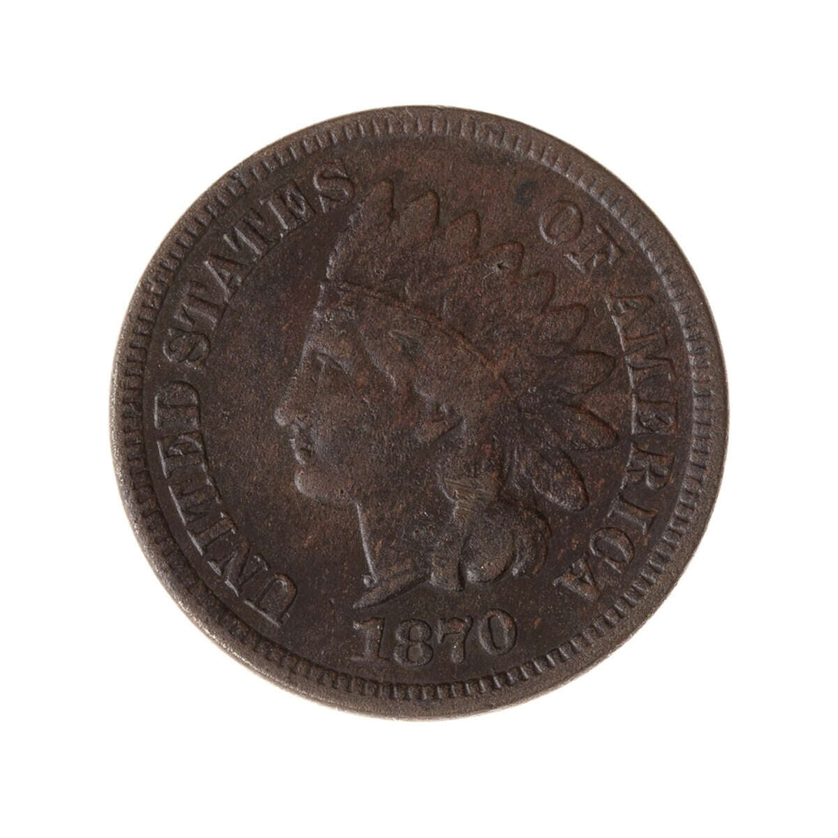 US 1 Cent 1870 Shallow N F-15