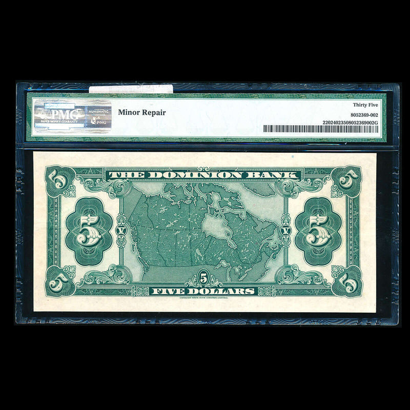 The Dominion Bank $5 1931 Bogert, r. PMG VF-35