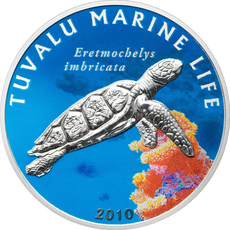 2010 $1 Marine Life: Turtle - Sterling Silver Coin