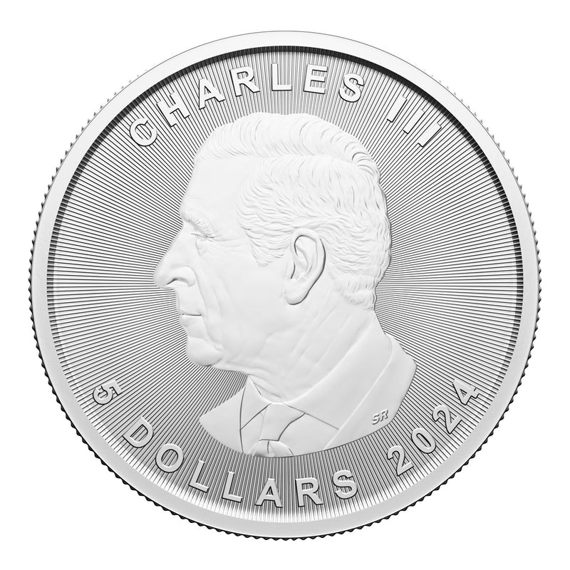 2024 $5 Treasured Silver Maple Leaf First Strikes: Year of the Dragon Privy Mark - Pure Silver Premium Bullion Coin