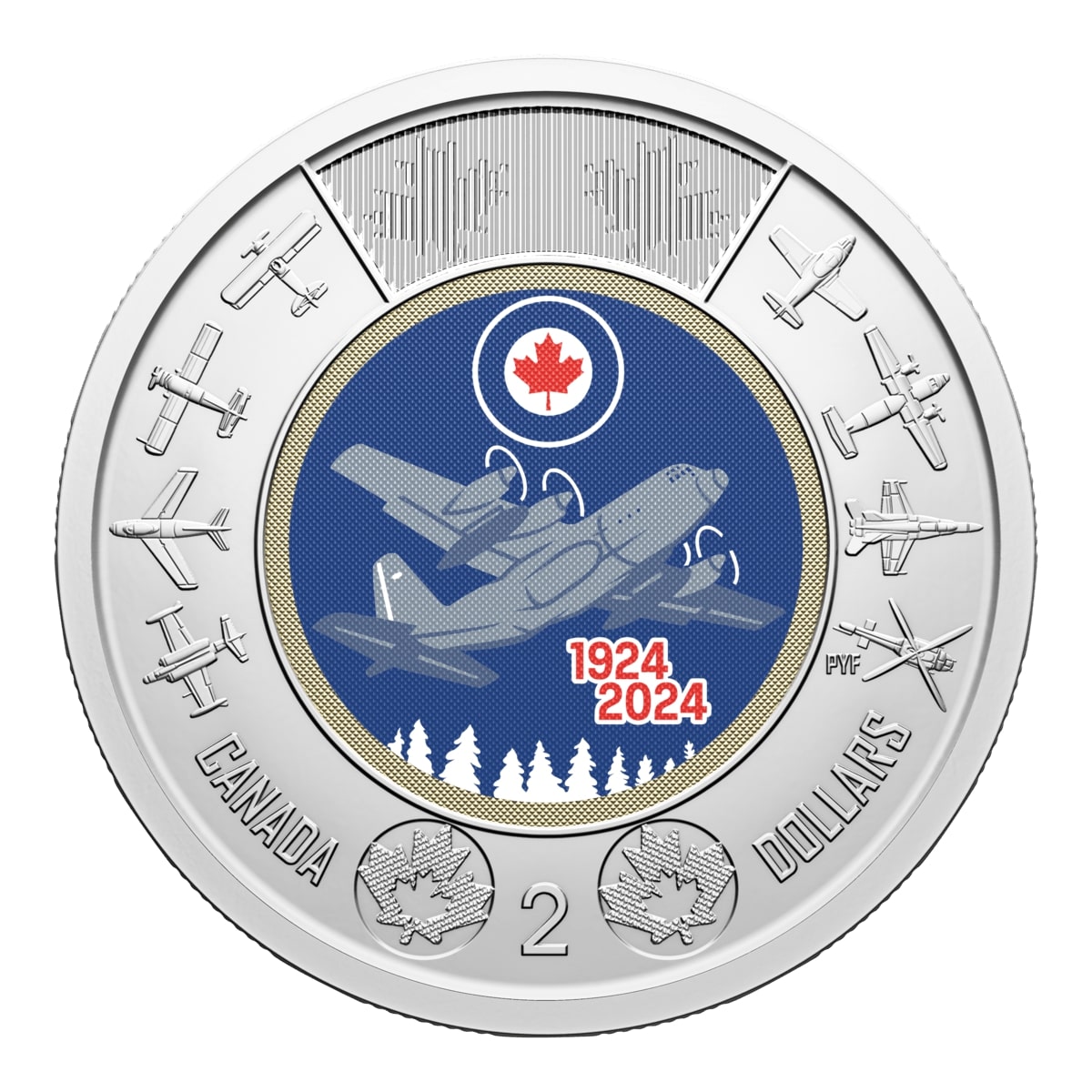 2024 $2 Special Wrap Roll: 100th Anniversary of the Royal Canadian Air Force (Colourized)