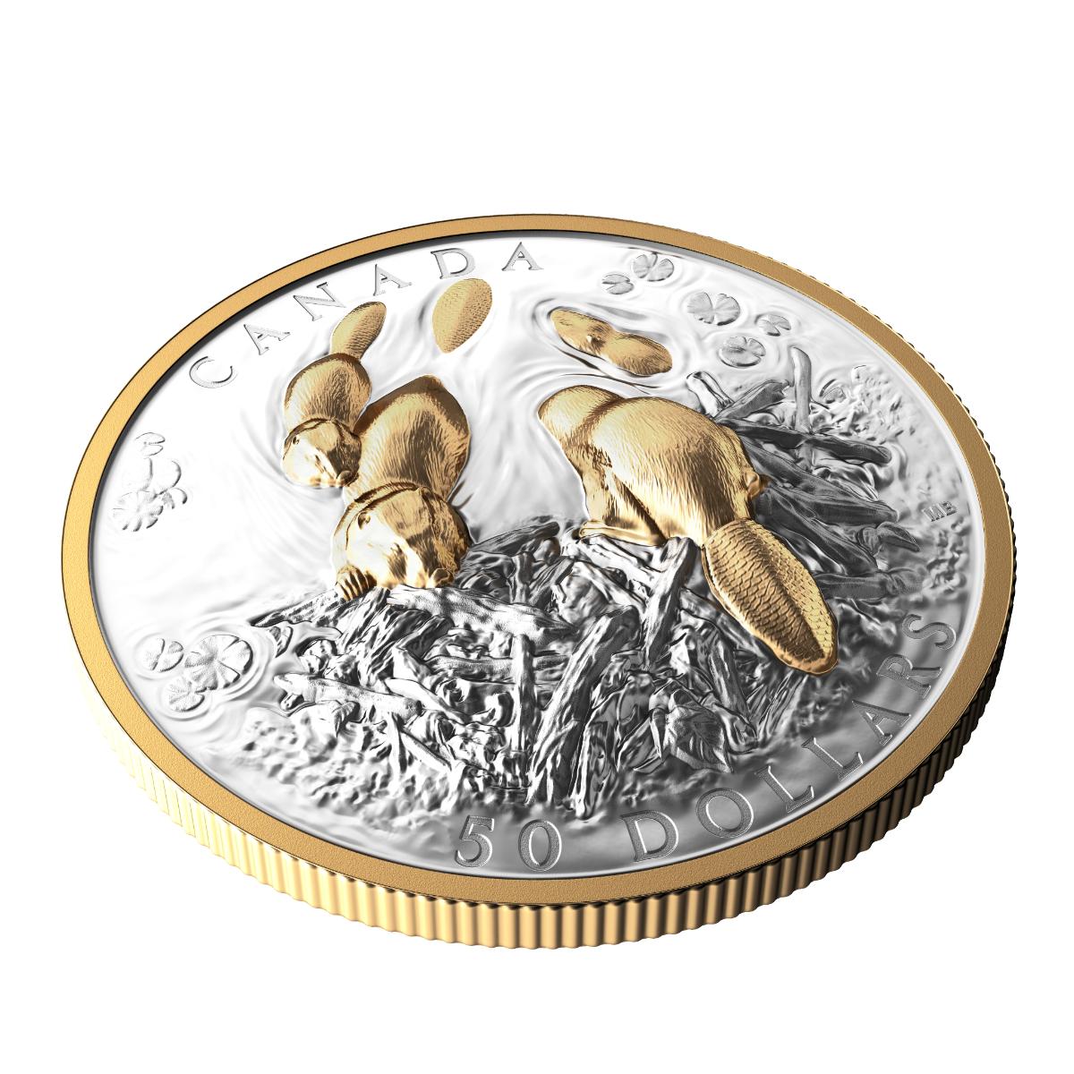 2025 $50 Canadian Symbol: The Beaver - Pure Silver Coin