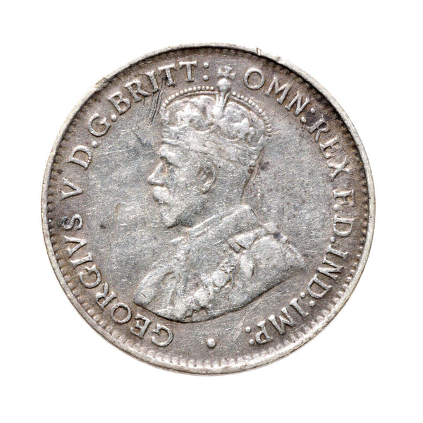Australia Silver 1911 -  3 Pence George V EF-40