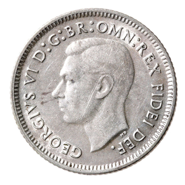 Australia Silver 1952 -  Six Pence George VI EF-45