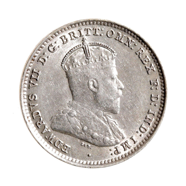 Australia Silver 1910 -  3 Pence Edward VII MS-60
