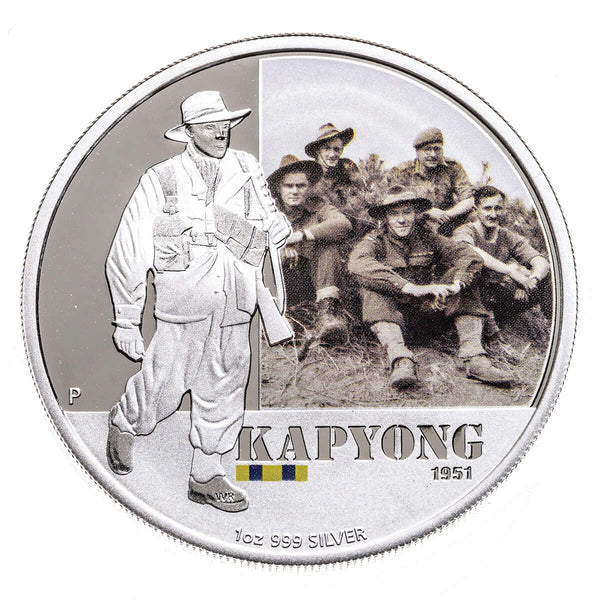 Australia fine silver 2012 -  1 Dollar Elizabeth II Battle of Kapyong 1951 Famous Battles of Australian History