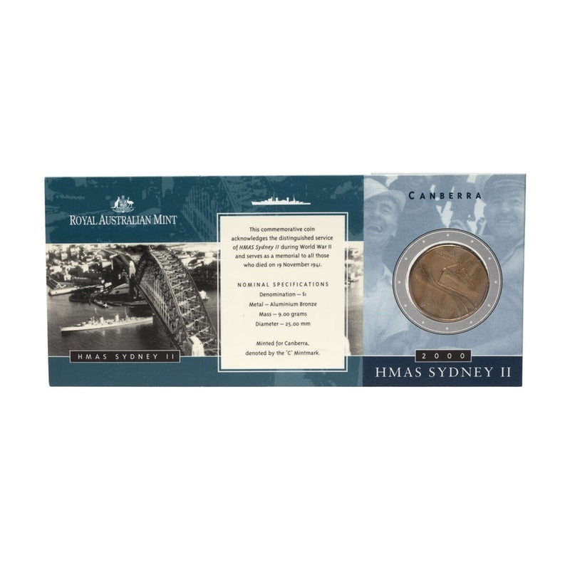 Australia 2000 1 Dollar Unc Coin - HMAS Sydney II