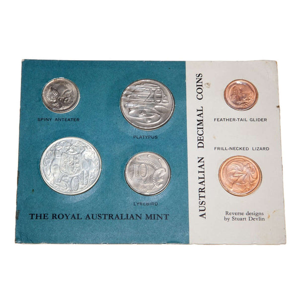 Australia 1966 50 Cents Unc Set - Australian Decimal Coins Blue Card