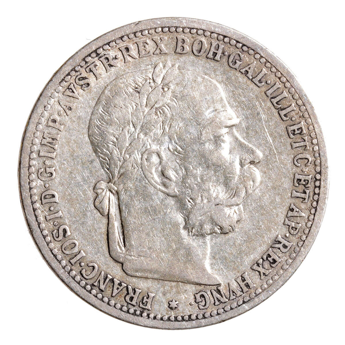 Austria Silver 1897 -  Corona Franz Joseph I VF-30