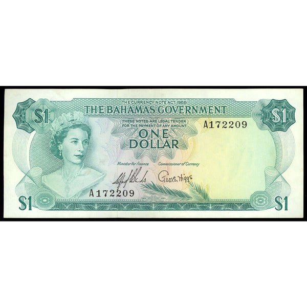 Bahamas 1 Dollar 1965 2 signatures VF-30