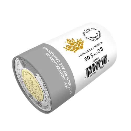 2026 $2 100th Anniversary of The Royal Canadian Legion - Special Wrap Roll (Non-Colourized)