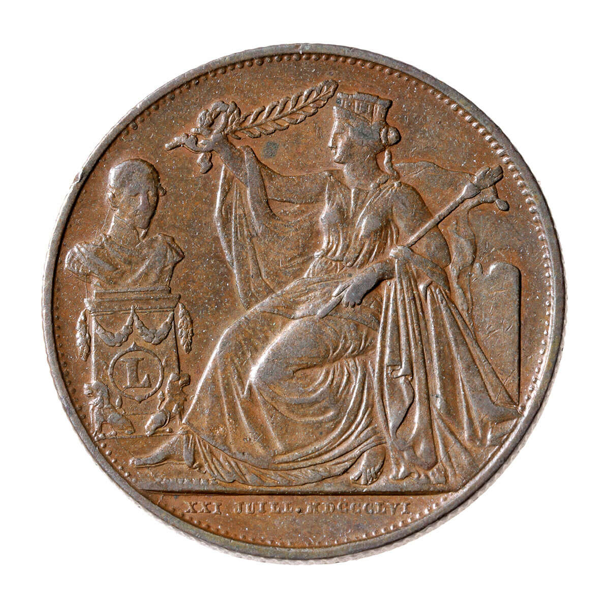 Belgium 1856 -  Medal Leopold I 25th Anniversary Coronation VF-30