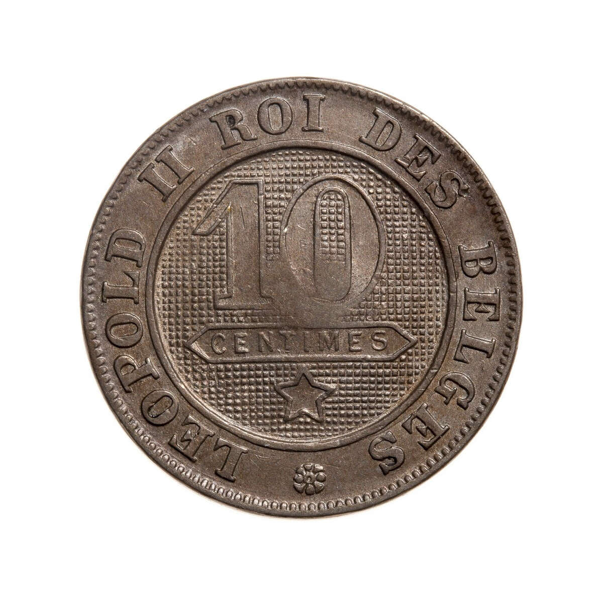 Belgium 10 Centimes 1901 "Des Belges" EF-40