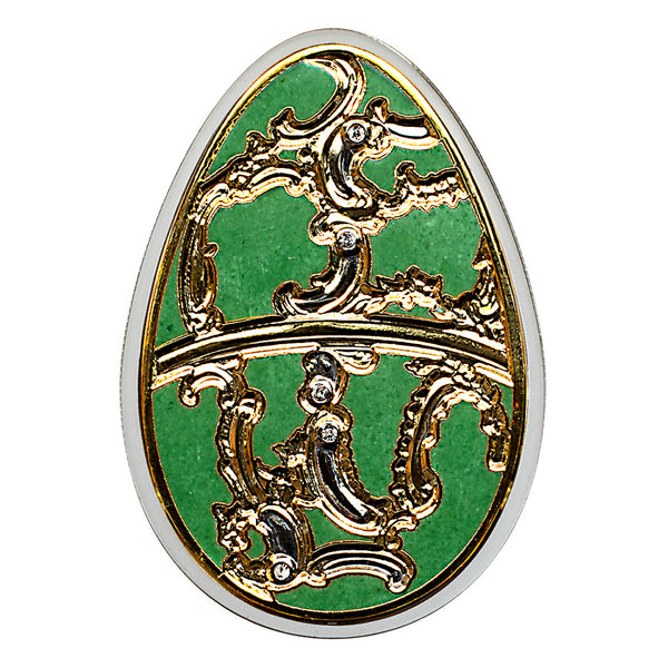 2013 $5 Imperial Eggs in Cloisonné (Green) - Pure SIlver Coin