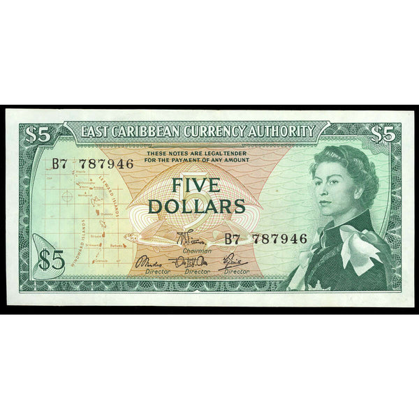 East Caribbean States $5 1965 Elizabeth II EF-40