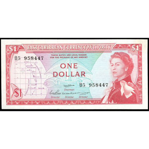 East Caribbean States $1 1965 Elizabeth II EF-40