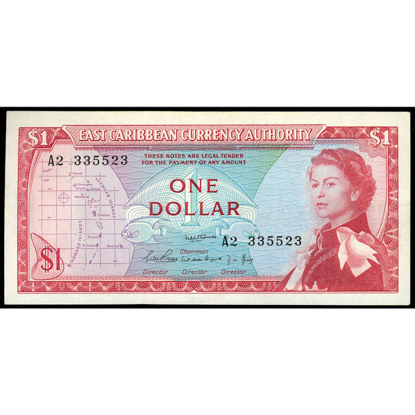 East Caribbean States $1 1965 Elizabeth II EF-40