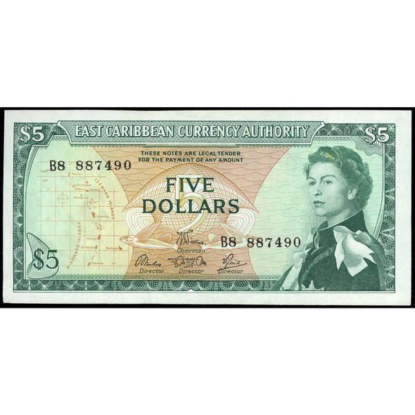 East Caribbean States $5 1965 Elizabeth II EF-45