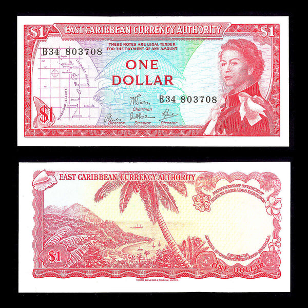 East Caribbean States 1 Dollar 1965 Elizabeth II Signature 5 UNC-60