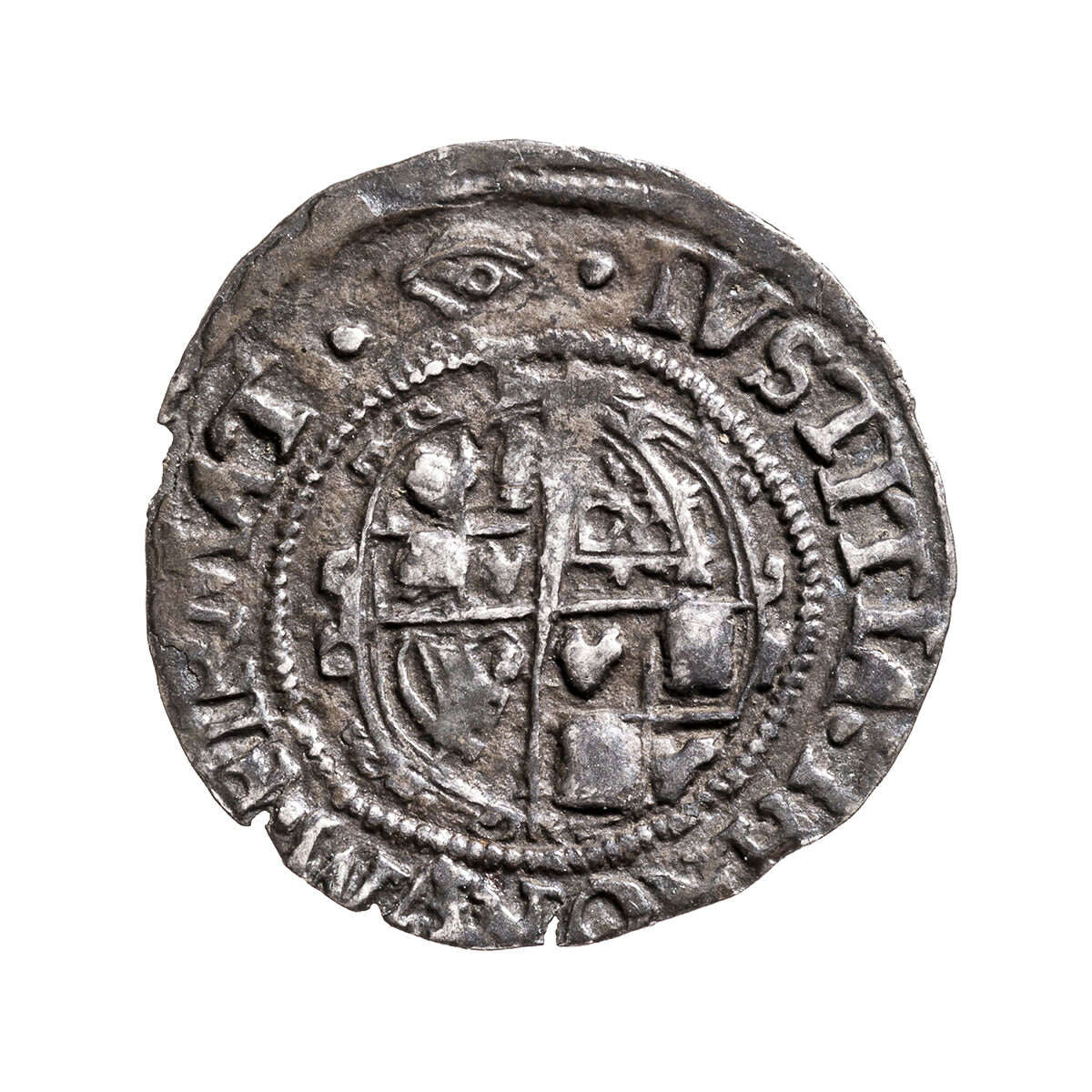 England Silver 1647 -  Half Groat Charles I VF-20