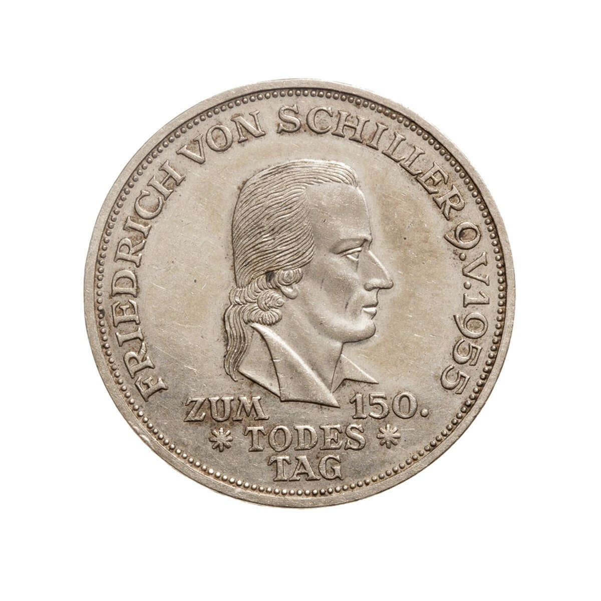 Germany 5 Mark 1955F 150th Anniversary - Death of Friedrich von Schiller EF-40