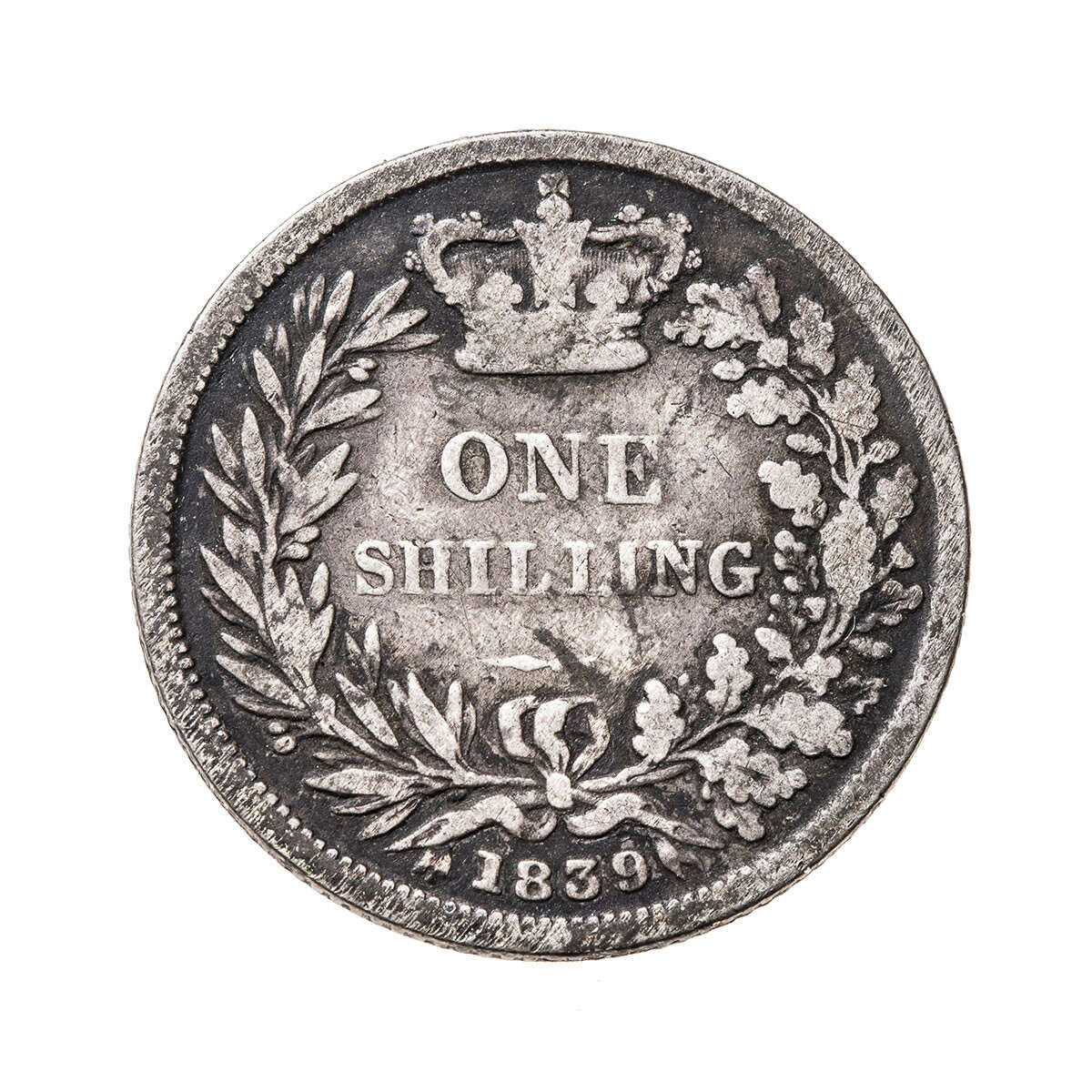 Great Britain Silver 1839 -  Shilling Victoria VG-10