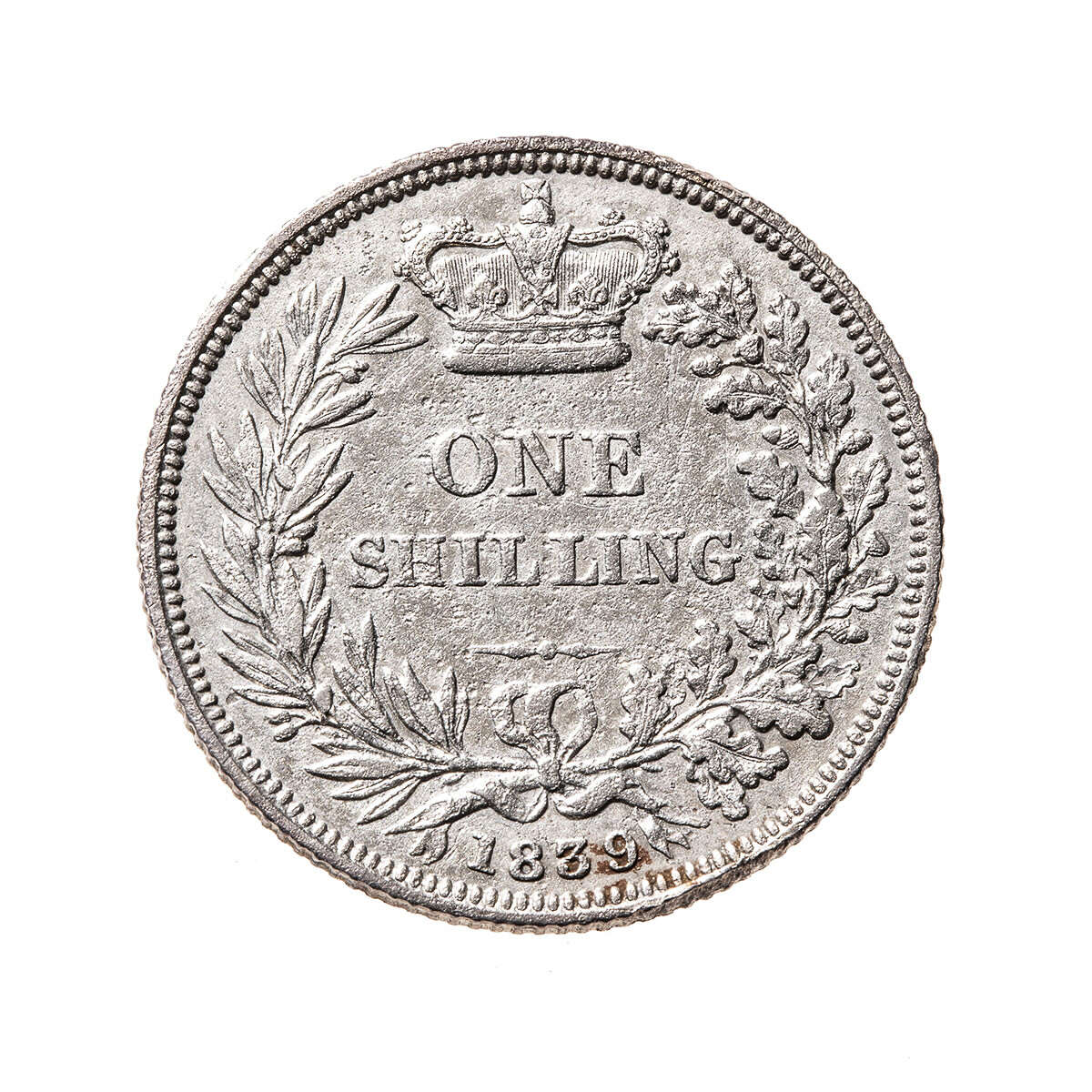 Great Britain Silver 1839 -  Shilling Victoria F-12