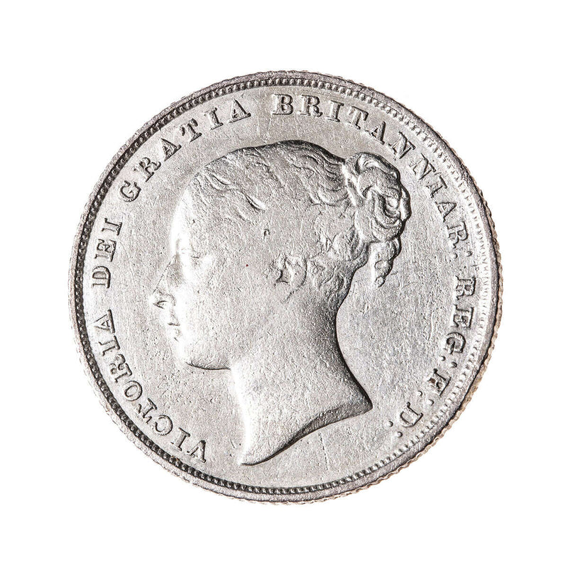 Great Britain Silver 1839 -  Shilling Victoria F-12
