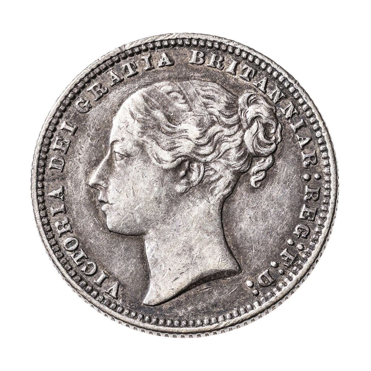 Great Britain Silver 1875 -  Shilling Victoria VF-30