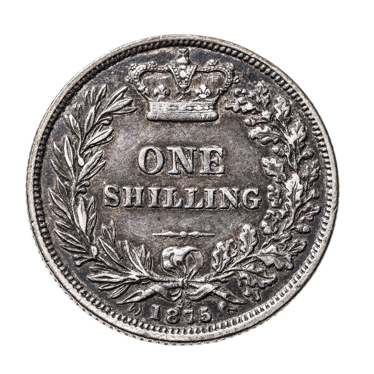 Great Britain Silver 1875 -  Shilling Victoria VF-30