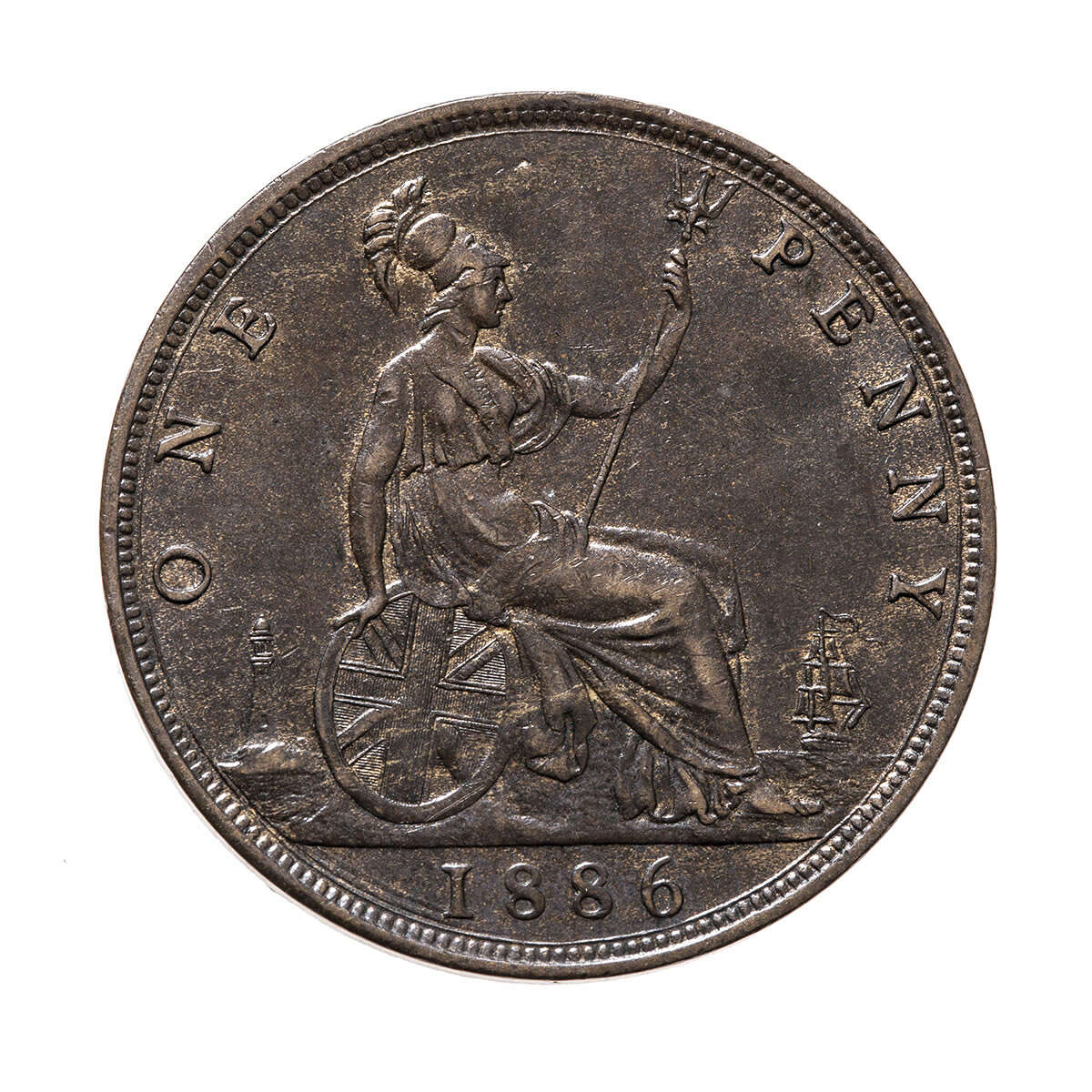 Great Britain Bronze 1886 -  Penny Victoria VF-30