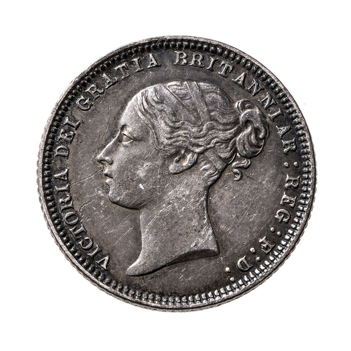 Great Britain Silver 1873 -  Six Pence Victoria VF-30