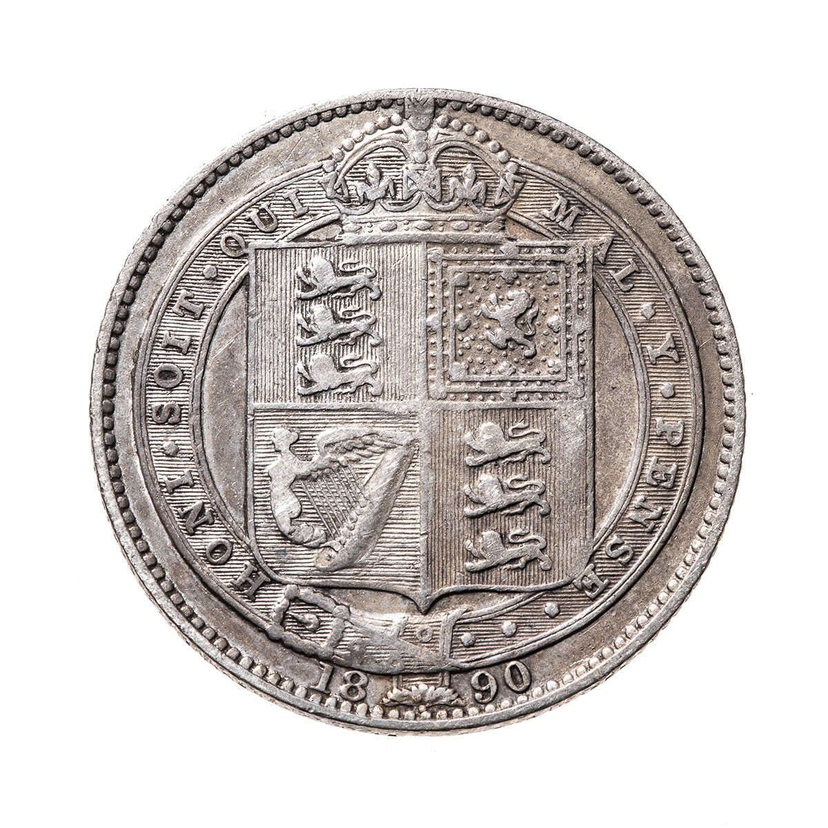 Great Britain Silver 1890 -  Shilling Victoria VF-30