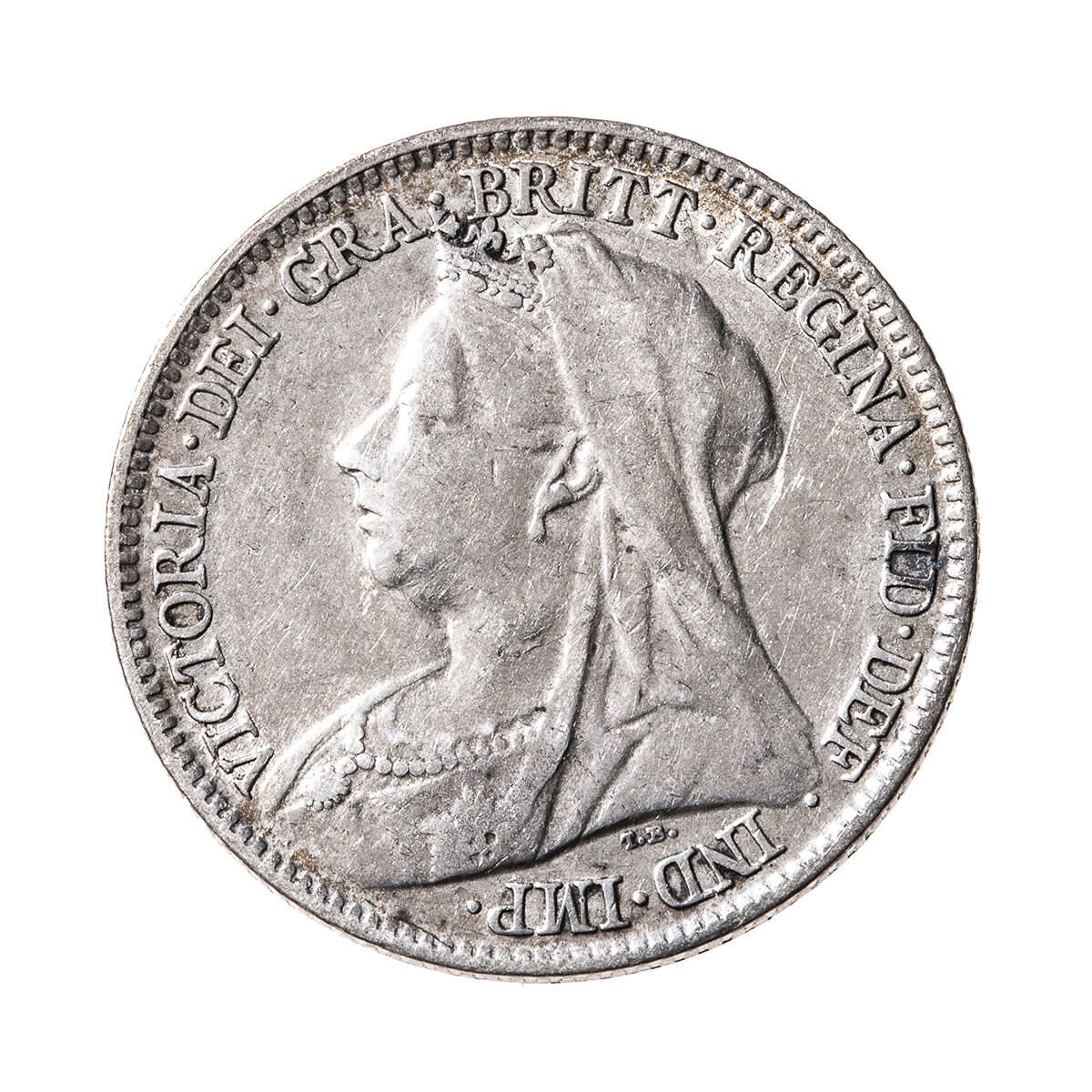 Great Britain Silver 1896 -  Six Pence Victoria EF-40