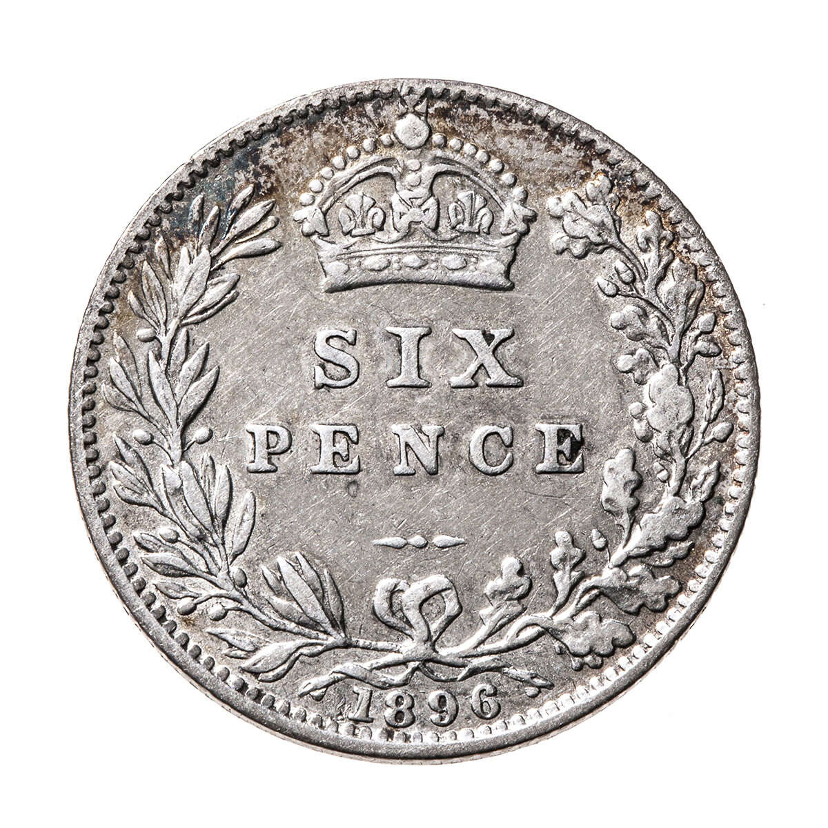 Great Britain Silver 1896 -  Six Pence Victoria EF-40