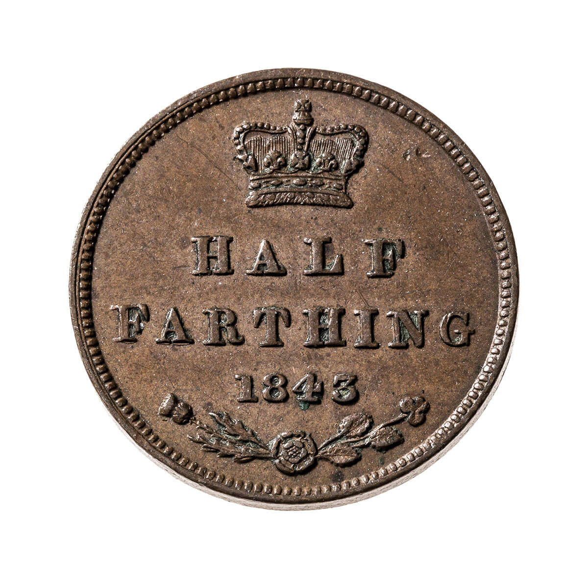 Great Britain 1843 -  1/2 Farthing Victoria EF-45