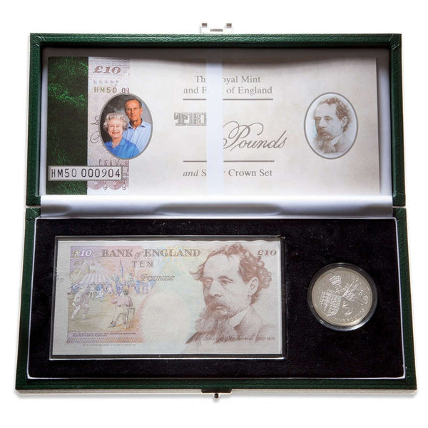 Great Britain 2000 5 Pounds Proof Set - Coin and 10 Pound Banknote Set