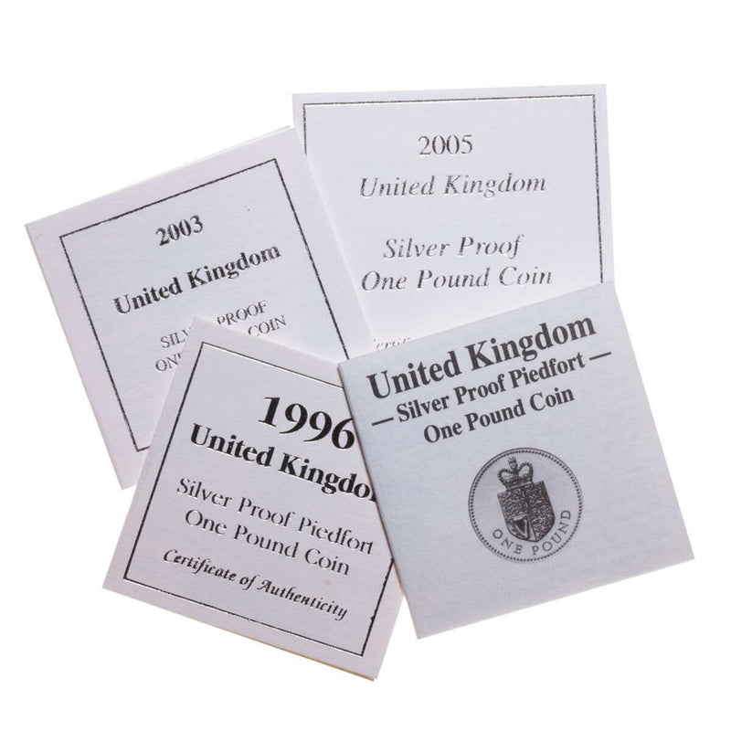 Great Britain 1988 1 Pound Silver Proof Set - Four Coin Set