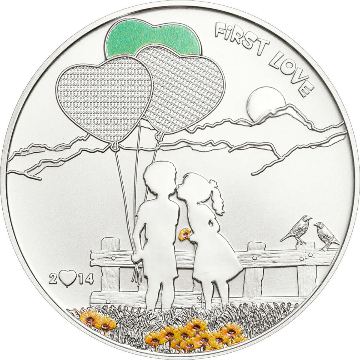 2014 $5 Paint Your Coin: First Love (Cook Islands) - Sterling Silver Coin