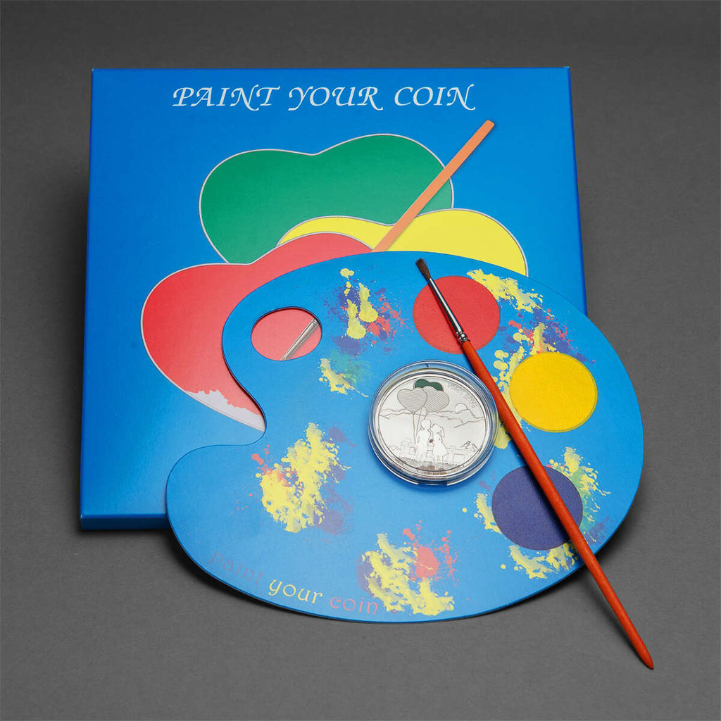 Pant Coin 2014 $5 Paint Your Coin: First Love (Cook Islands) - Sterling Silver C