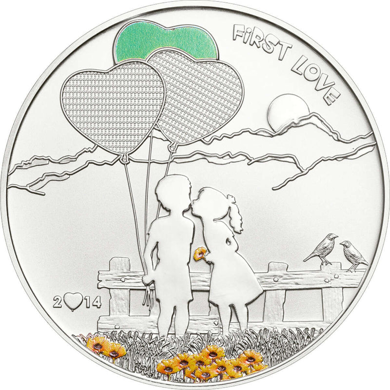2014 $5 Paint Your Coin: First Love (Cook Islands) - Sterling Silver Coin