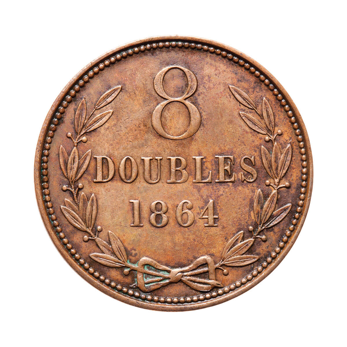 Guernsey 8 Doubles 1864 EF-40